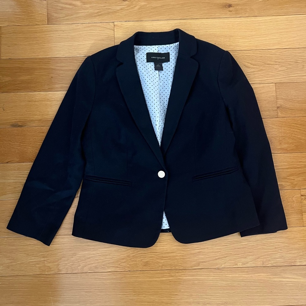 Ann Taylor Dark Navy Blue Blazer